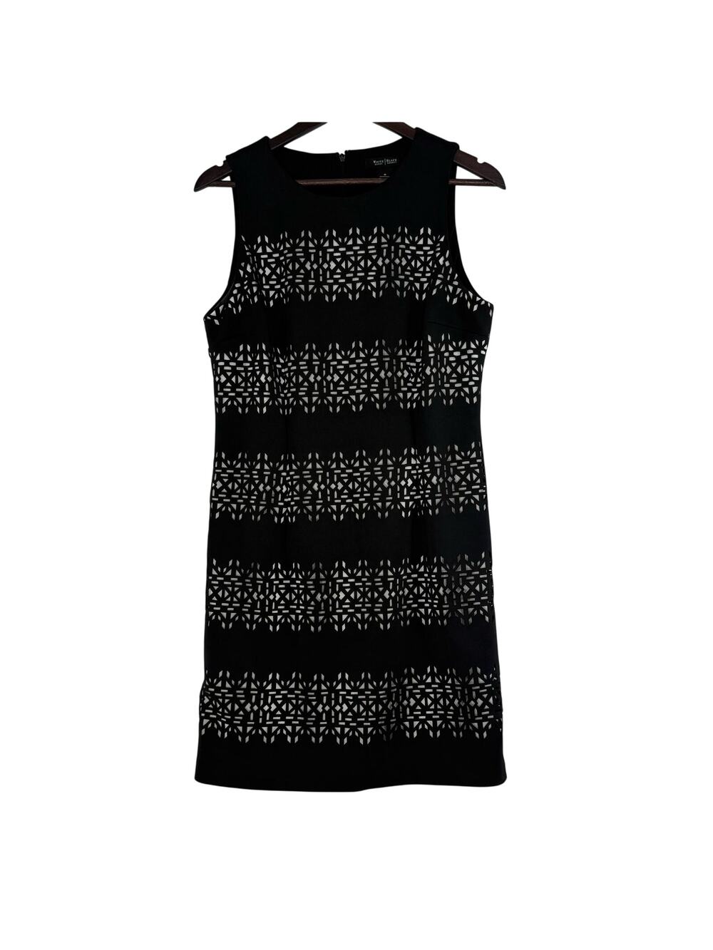 WHBM Black White Laser Cut Shift Dress 10